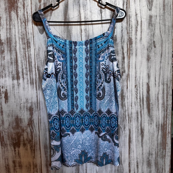 Style & co. Womens XL Shell & Cami Top Paisley Sheer Blouse & Tank - Picture 11 of 14